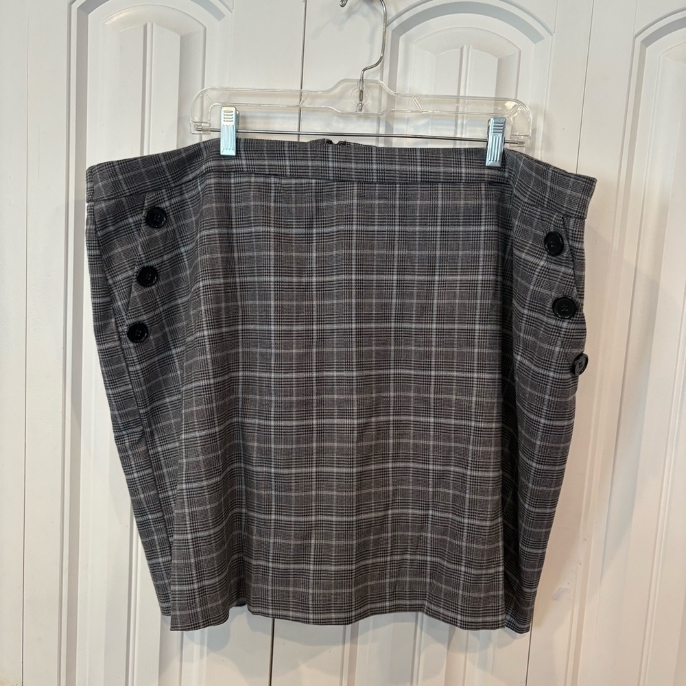 Eloquii Gray Plaid Skirt Size‎ 22